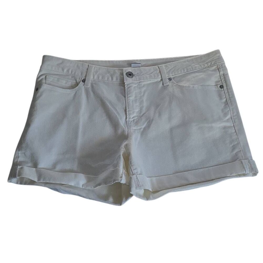 JCP Women's Size 16 White Denim Rolled Cuff Shorts